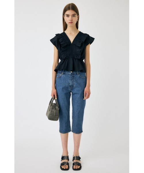 MOUSSY ブラウス シャツ SHIRRING RUFFLE PEPLUM トップス