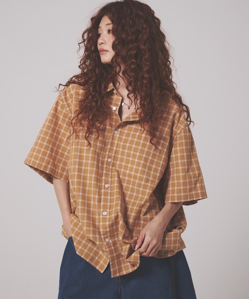 最値下【タグ付未使用】 JOAH BROWN ヴィンテージ スリーブ sizeM FIRST DOWN シャツ グラフチェック ショートスリーブ メンズ