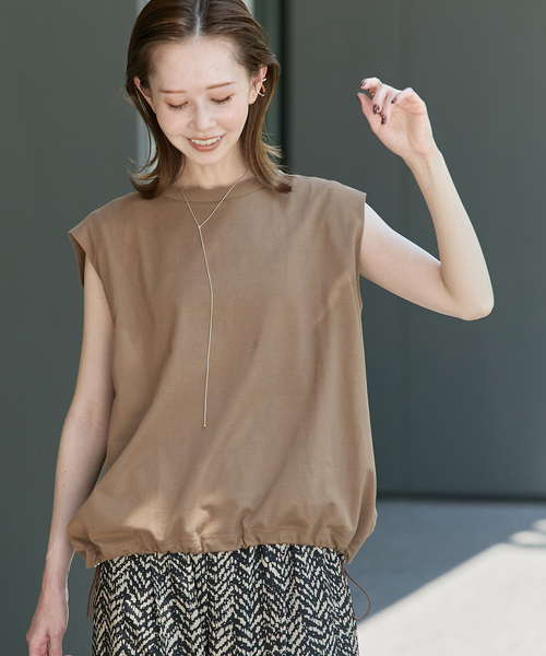 tシャツ 「追加」シャーリングノースリーブＴシャツ レディース JOURNAL STANDARD tシャツ 「追加」シャーリングノースリーブT