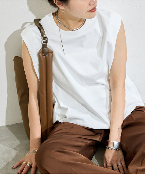 tシャツ 「追加」シャーリングノースリーブＴシャツ レディース JOURNAL STANDARD tシャツ 「追加」シャーリングノースリーブT