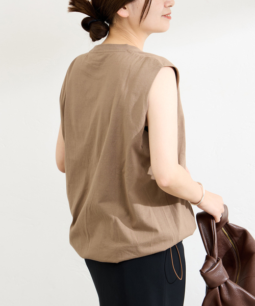 tシャツ 「追加」シャーリングノースリーブＴシャツ レディース JOURNAL STANDARD tシャツ 「追加」シャーリングノースリーブT