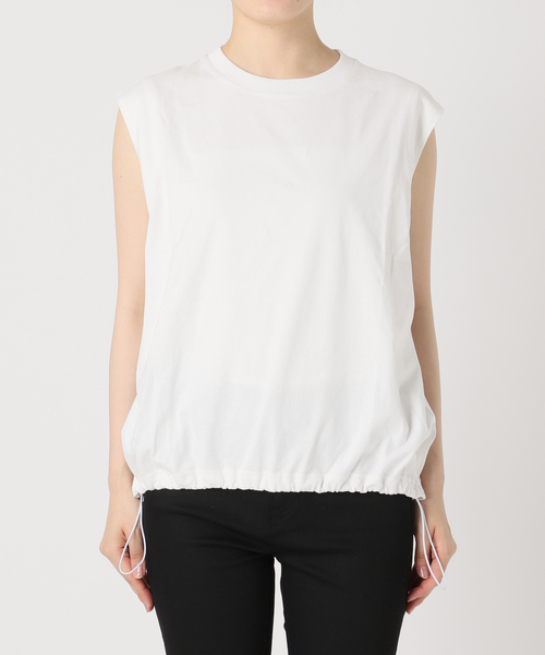 【WHITE】サイドシャーリング ノースリーブカットソー JOURNAL STANDARD（ジャーナルスタンダード） tシャツ 「追加