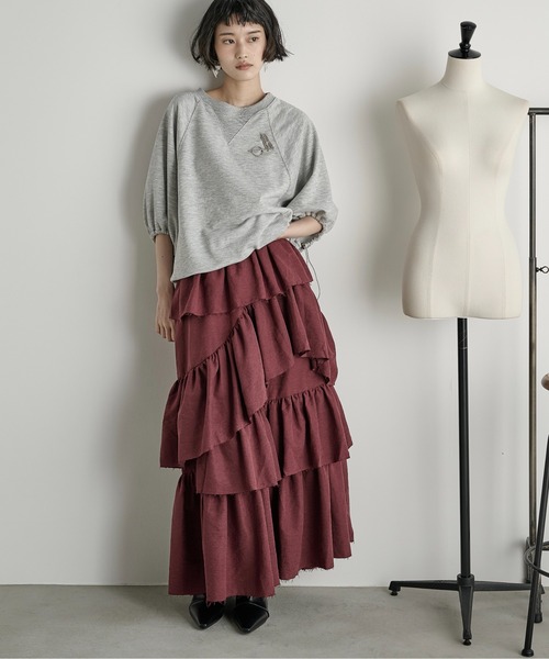 THE Yon スカート アシメラッフルティアードスカート : ZOZOTOWN Yahoo