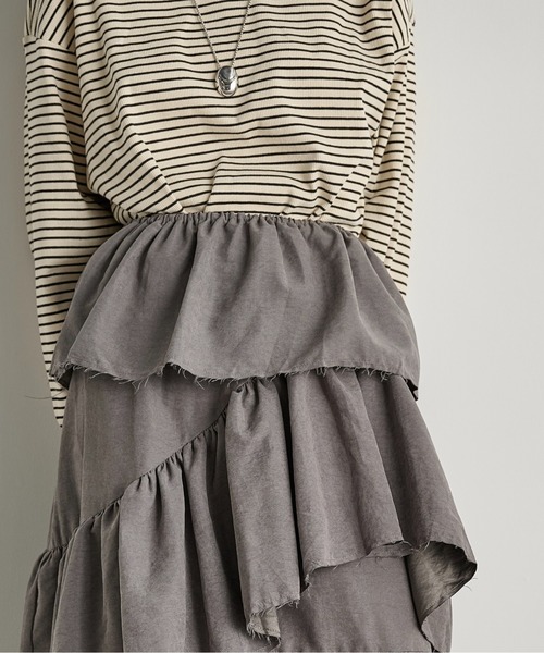 THE Yon スカート アシメラッフルティアードスカート : ZOZOTOWN Yahoo