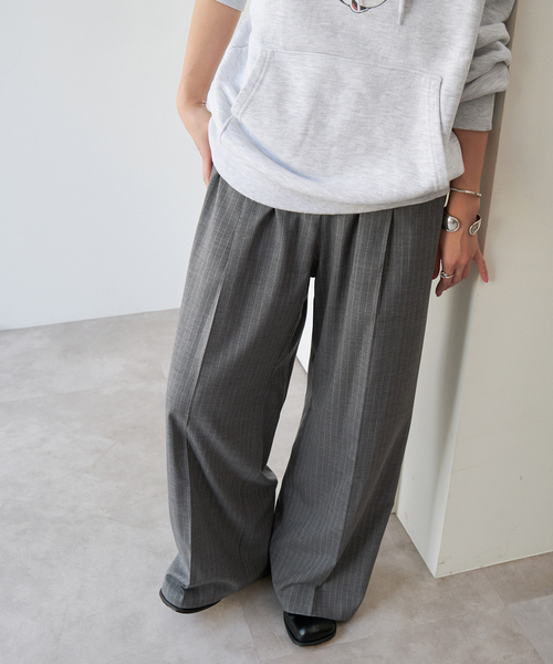 【新品.未使用】Spick&Span パンツ　Lサイズ Spick＆Span スラックス パンツ ドライメランジパンツ