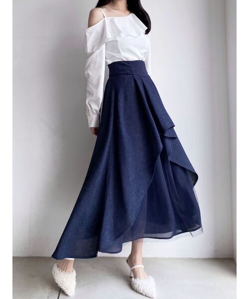 セオリーリュクス プリーツスカート アシンメトリー 濃紺 38 Theory luxe - 【theoryluxe】03-3107348 プリーツスカートの通販 by