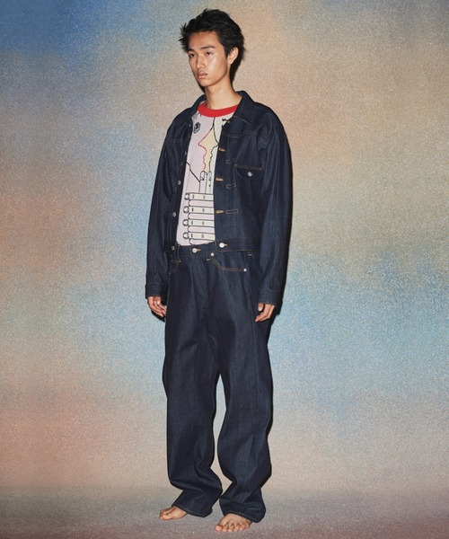 TXA デニムジャケット gジャン Box-shaped Denim Jacket Indigo メンズ