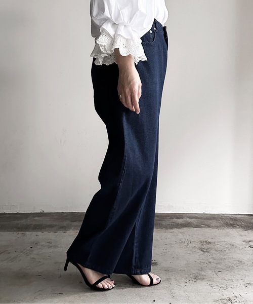 「COMMON WARE」 「HALHAM」スキニーデニムパンツ L ケミカルウォッシュ レディース