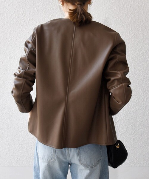 SHIPS any ジャケット ノーカラージャケット any: コンパクト ドット