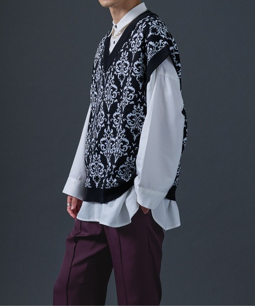「Ellno Loset」 Vネックニット MEDIUM ブラック メンズ