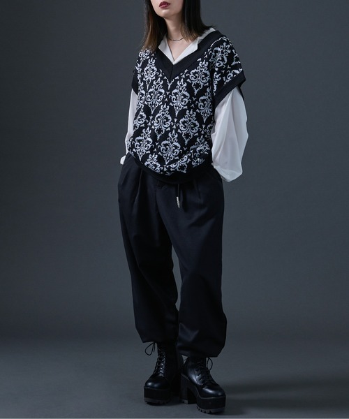 「Ellno Loset」 Vネックニット MEDIUM ブラック メンズ