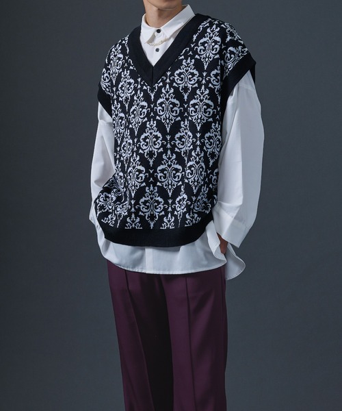 「Ellno Loset」 Vネックニット MEDIUM ブラック メンズ