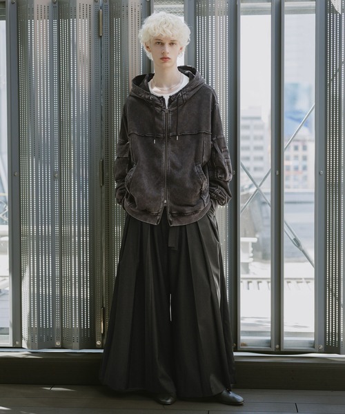 HARE YOSEワイドパンツ グレー 袴パンツ hare　モード　モード系 HARE（ハレ）の「YOSEワイドパンツ(HARE)（その他パンツ）」 - WEAR