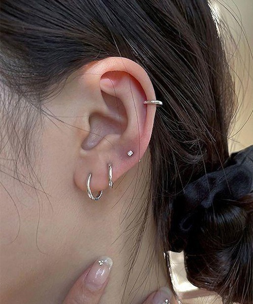 ピアス フープリングピアス8mm10mm12mm/3点セットペア/両耳用(LEY