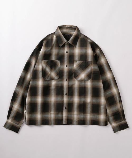 オンブレチェックシャツ　最終値下げ シャツ 「82」 クロップド オンブレチェックシャツ メンズ レディース