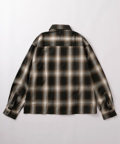 シャツ 「82」 クロップド オンブレチェックシャツ メンズ レディース
