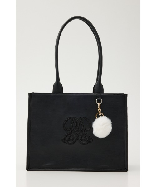 新品LILIRenaトートバッグ　ブラック　レザー バッグ　黒 rienda（リエンダ） トートバッグ 「WEB限定」WRRロゴフェイクレザー