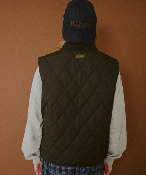 B.Base ブラックダウンベスト キルティング BROKEN BASE（ブロークンベース） ダウンベスト ベスト Quilted Vest