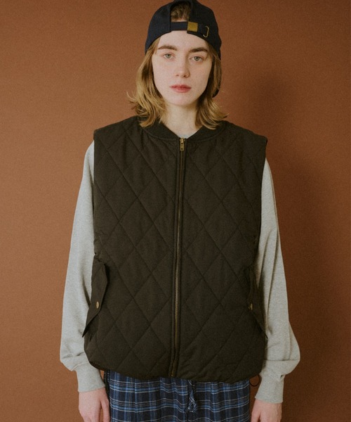 B.Base ブラックダウンベスト キルティング BROKEN BASE（ブロークンベース） ダウンベスト ベスト Quilted Vest
