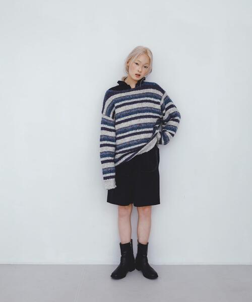KBF(ケービーエフ) ニット セーター マルチボーダールーズニット KBF(ケービーエフ) ニット セーター マルチボーダールーズニット