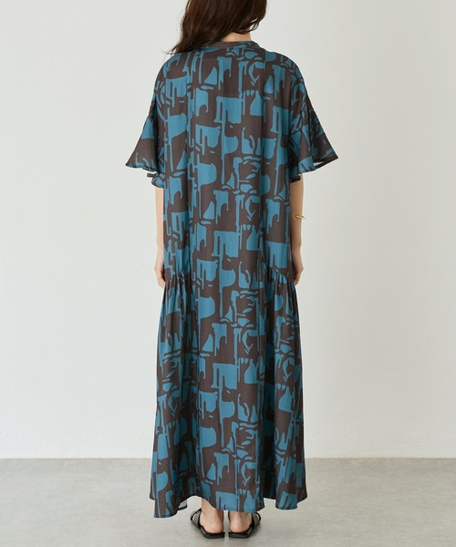 「LAVEANGE」 半袖ワンピース 5L チャコールグレー レディース_画像4