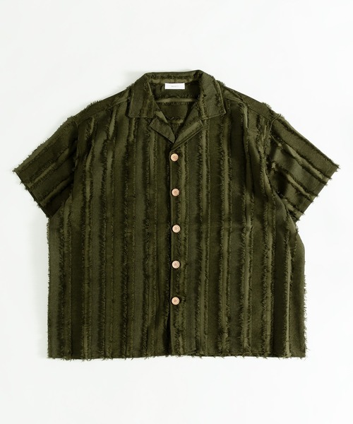 「MUHET」 半袖シャツ X-LARGE カーキ レディース_画像4