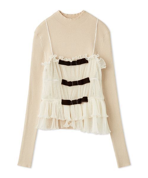 LILY BROWN（リリーブラウン） ニット セーター リボンビスチェセット