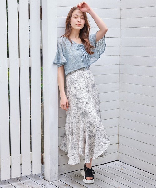 「mysty woman」 半袖ニット FREE ピンク レディース_画像3