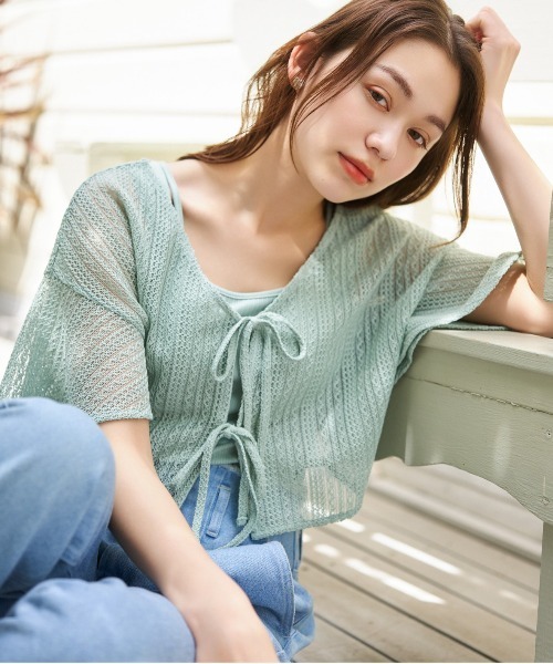 「mysty woman」 半袖ニット FREE ピンク レディース_画像6