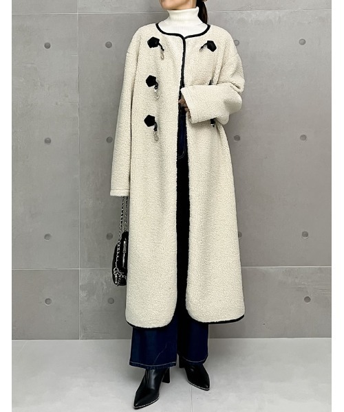 「Re:EDIT」 ダッフルコート LARGE アイボリー レディース_画像4