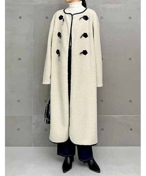 「Re:EDIT」 ダッフルコート LARGE アイボリー レディース_画像9