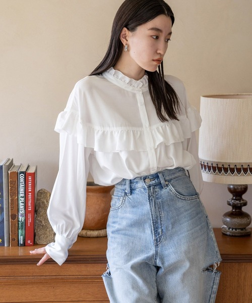 「LOWRYS FARM」 長袖ブラウス FREE ブルー レディース_画像6