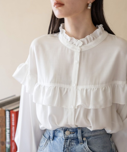 「LOWRYS FARM」 長袖ブラウス FREE ブルー レディース_画像7