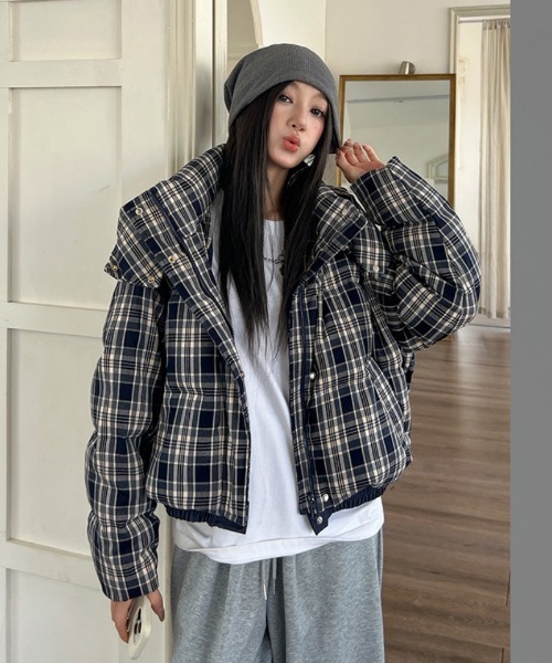 「美品！」PEARLY GATES チェック柄ダウンジャケット PEARLY GATES パーリーゲイツ 4WAY ダウン ジップジャケット ロゴ