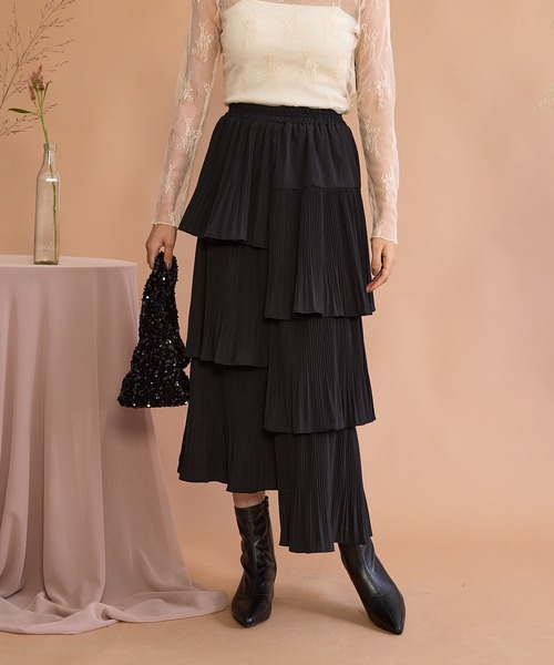 「paravion」 フリルスカート FREE アイボリー レディース_画像3