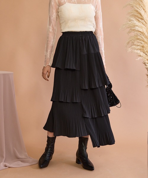 「paravion」 フリルスカート FREE アイボリー レディース_画像4