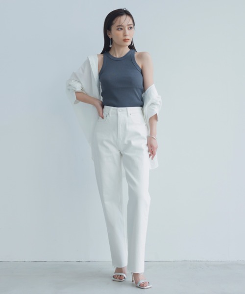 anuans（アニュアンス） デニムパンツ 0 ホワイト レディース