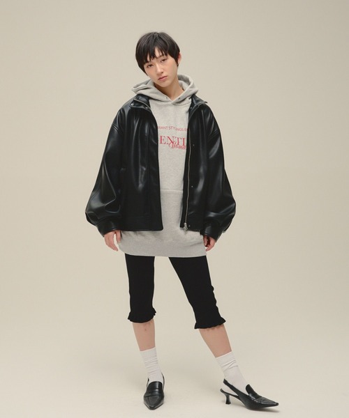ブルゾン アウター 「eL」Leather Stand Blouson/636131 レディースの画像