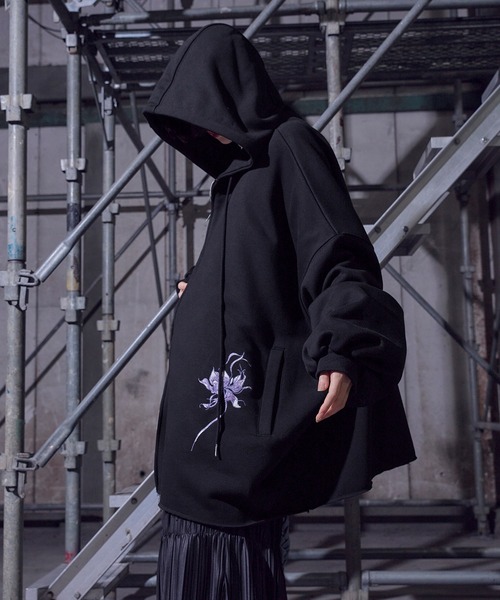 狐独 パーカー 狐刺繍ビックジップフーディー メンズ レディース