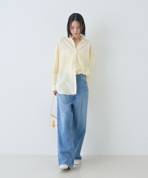 ジーンズ デニム デニムパンツ 「upper hights/アッパーハイツ」THE OLIVIA ワイドストレートデニム FETHER JEANS_12