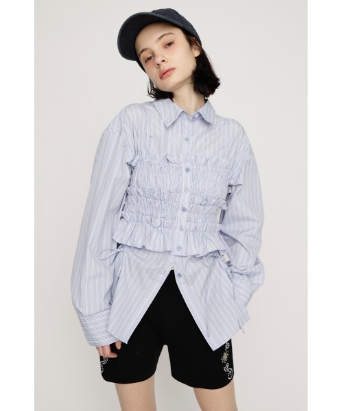 SLY（スライ） ブラウス シャツ BUSTIER LAYERED GATHER SH ビスチェ