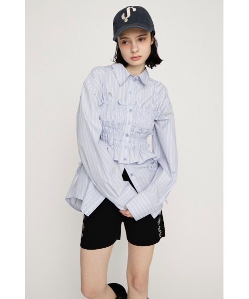 SLY（スライ） ブラウス シャツ BUSTIER LAYERED GATHER SH ビスチェ