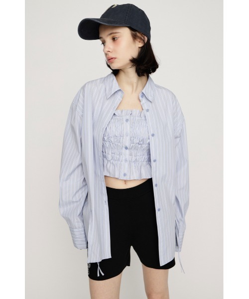 SLY（スライ） ブラウス シャツ BUSTIER LAYERED GATHER SH ビスチェ 