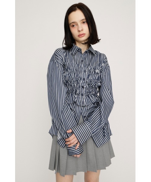 ビスチェレイヤードギャザーシャツ 春服 SLY（スライ） ブラウス シャツ BUSTIER LAYERED GATHER SH ビスチェ