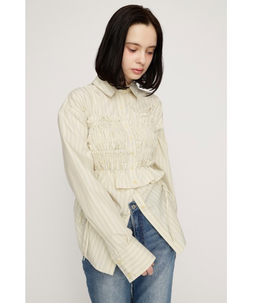 SLY（スライ） ブラウス シャツ BUSTIER LAYERED GATHER SH ビスチェ 