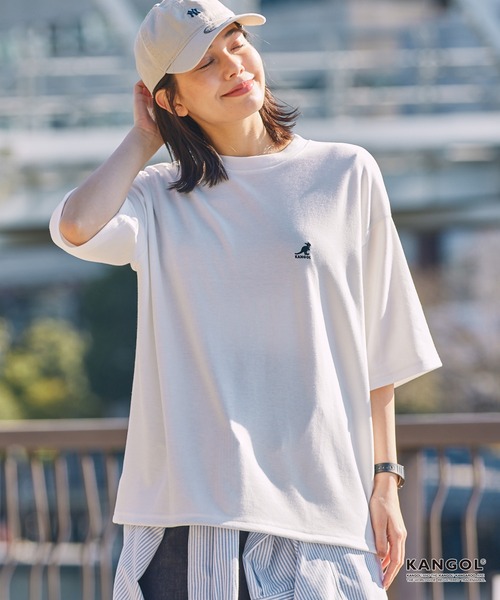 KANGOL（カンゴール） tシャツ 別注 ロゴ ワンポイント刺繍 ドロー