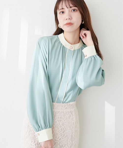 「natural couture」 長袖ブラウス FREE ネイビー レディース_画像3