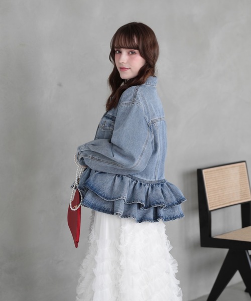 Myu♡新作 フリルデニムジャケット【新品】 Myu（ミュー） デニムジャケット gジャン FRILL DENIM JACKET