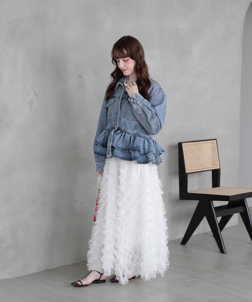 Myu（ミュー） デニムジャケット gジャン FRILL DENIM JACKET