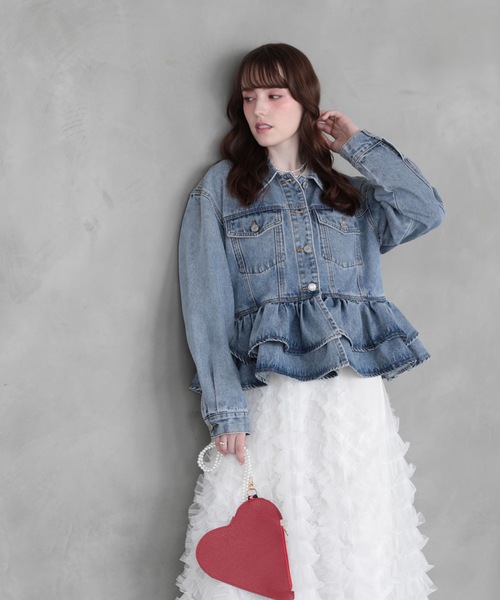 Myu（ミュー） デニムジャケット gジャン FRILL DENIM JACKET